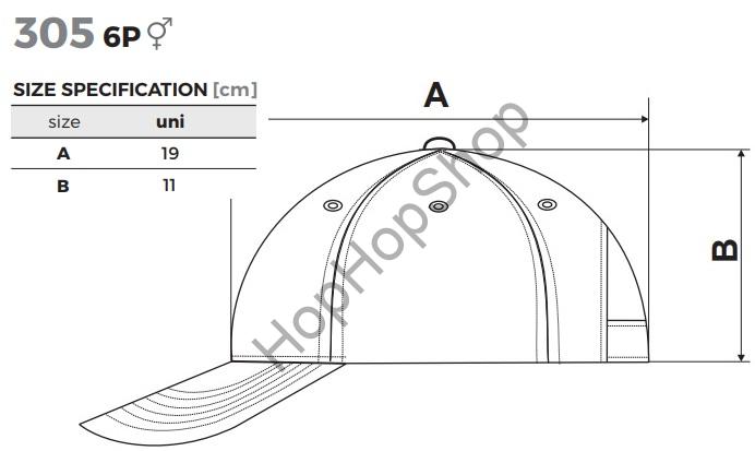 MALFINI 6P-07 Sandwich, kšiltovka, obvod 55-65 cm, červená, přezka