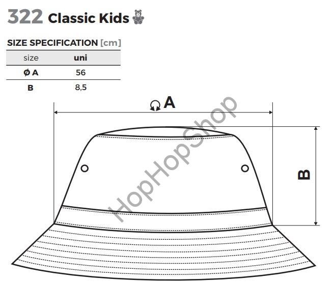 MALFINI CLASSIC Kids 322-15, klobouček dětský, obvod 56cm, nebesky modrá