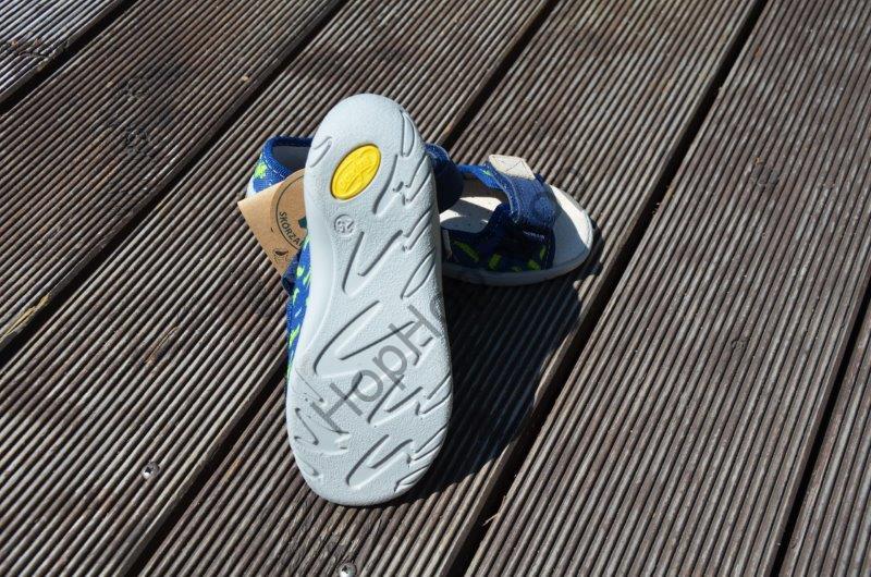 Befado Sunny 065x155 sandálky s koženou stélkou, modré, krokodýlci