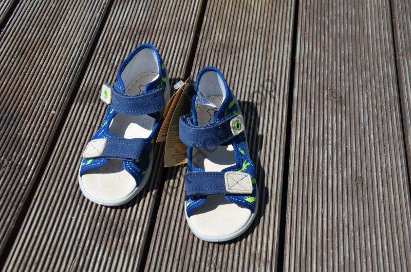 Befado Sunny 065x155 sandálky s koženou stélkou, modré, krokodýlci