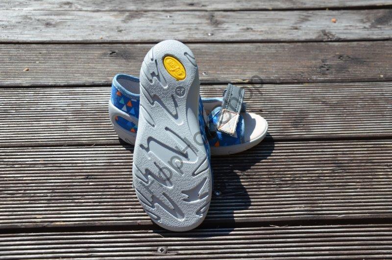 Befado Sunny 065X158 sandálky s koženou stélkou, světle modré, potisk