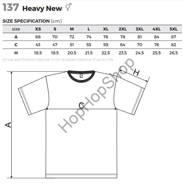 MALFINI HEAVY NEW 137-12, triko, pánské, 85% bavlna, šedý melír