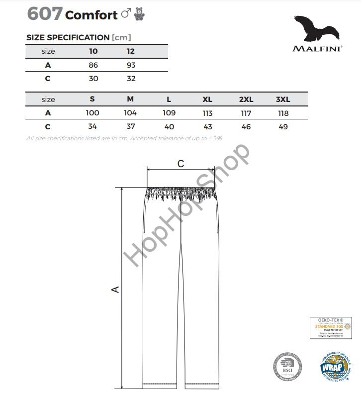Malfini COMFORT 607-12, pánské/chlapecké tepláky, 85% bavlna, šedý melír