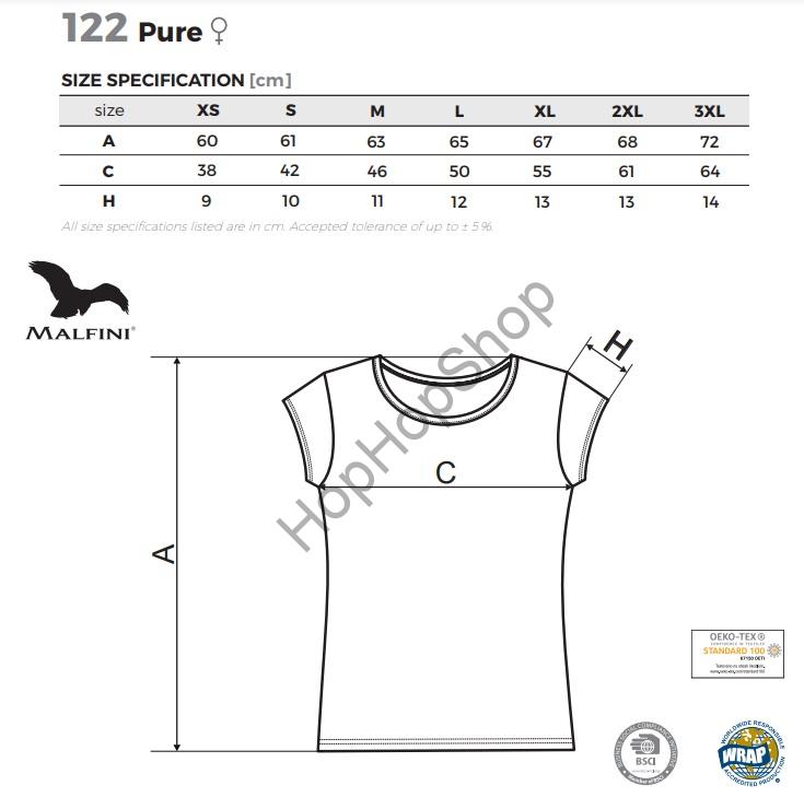 MALFINI PURE 122-05, triko, dámské, 100% bavlna, královská modrá