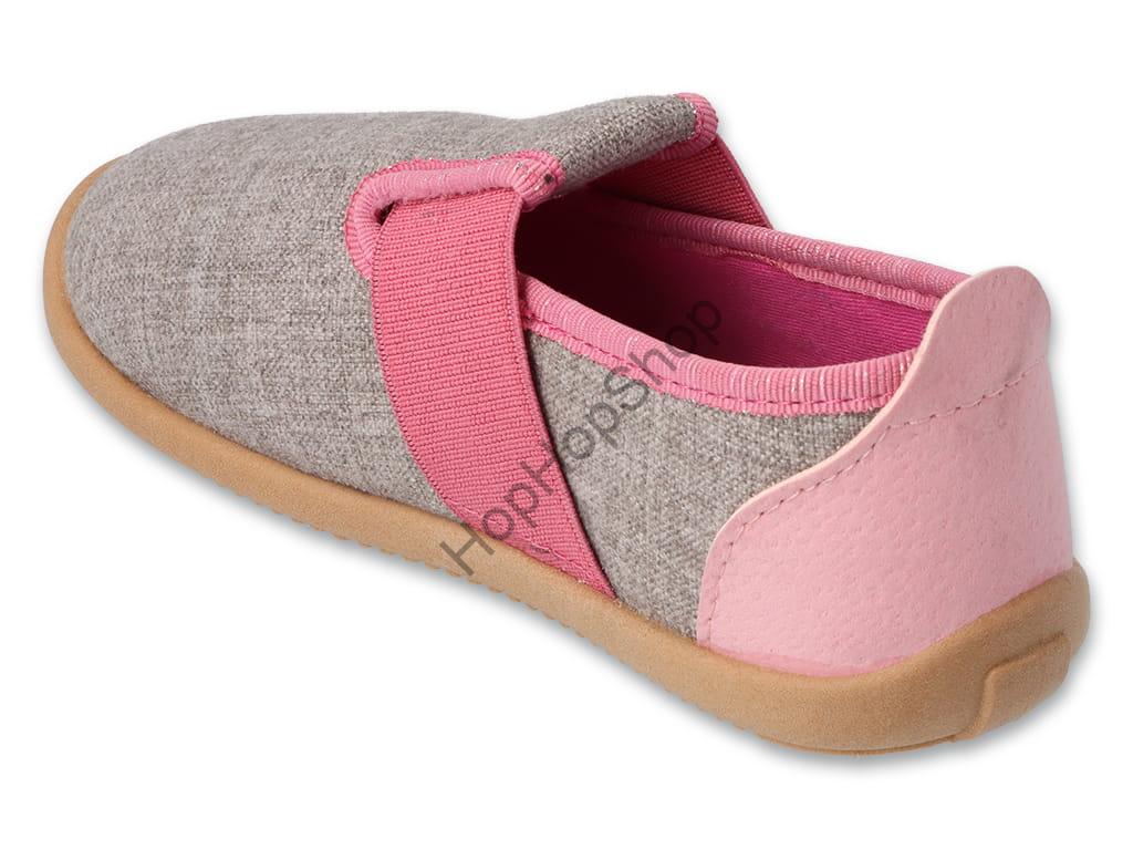 Befado Softer 901Y014, dívčí, bačkůrky, přezůvky, ŠEDÁ/RŮŽOVÁ