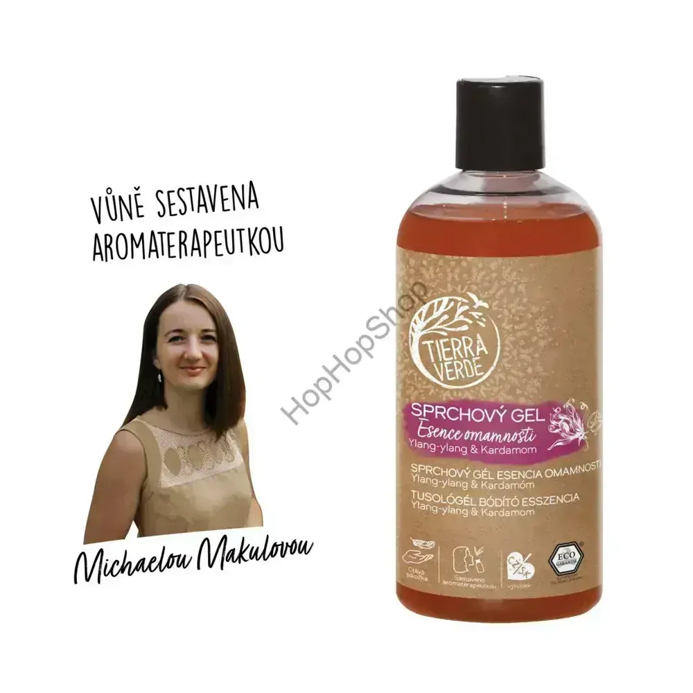 Tierra Verde Sprchový gel Esence omamnosti – Ylang-ylang & Kardamom, Certifikát Ecogarantie, 230ml