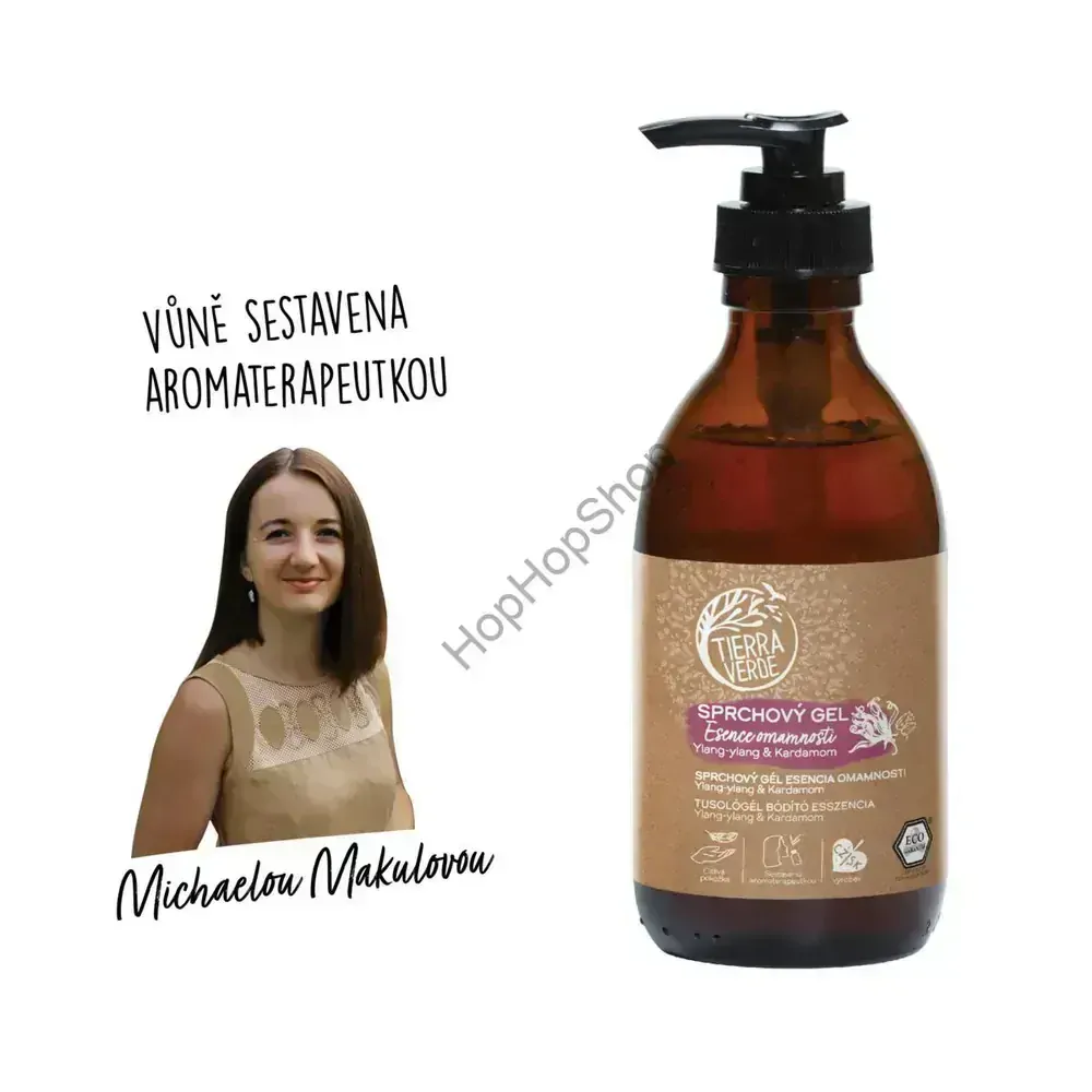 Tierra Verde Sprchový gel Esence omamnosti – Ylang-ylang & Kardamom, Certifikát Ecogarantie, 230ml