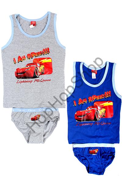 Chlapecký set (tílko+slipy) CARS, SETINO, šedá, 95% bavlna