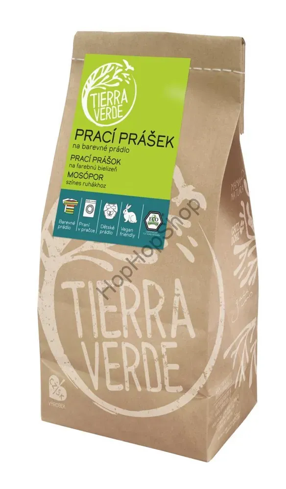 Tierra Verde Prací prášek z mýdlových ořechů na barevné prádlo, Certifikát Ecogarantie, 850g