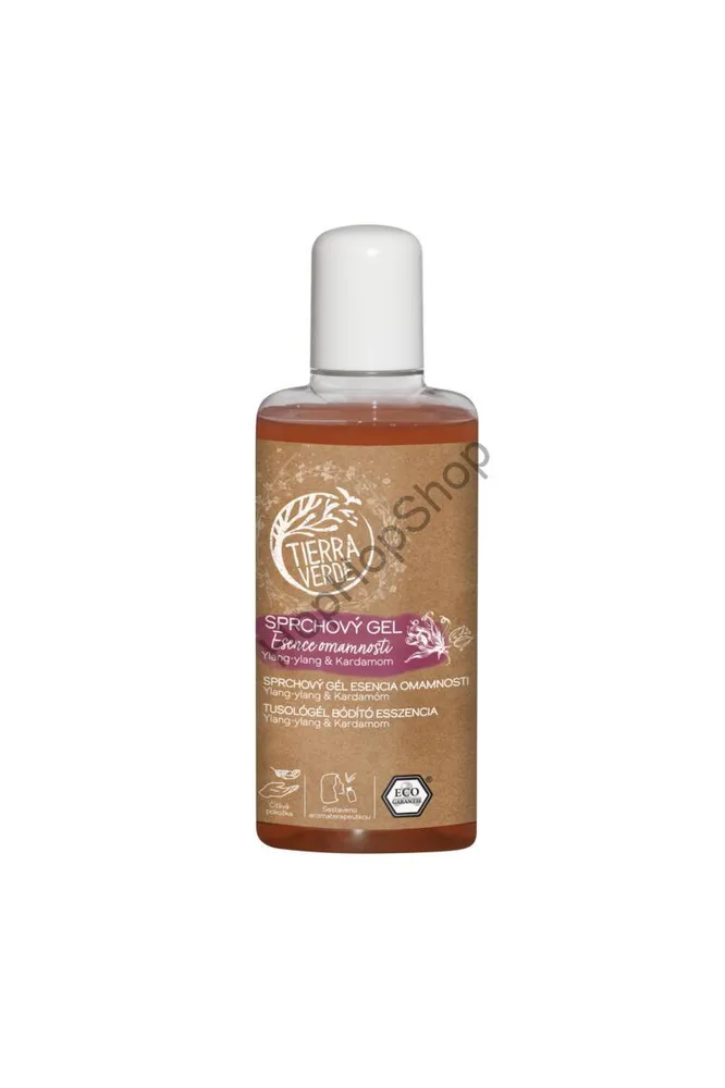 Tierra Verde Sprchový gel Esence omamnosti – Ylang-ylang & Kardamom, Certifikát Ecogarantie, 110ml