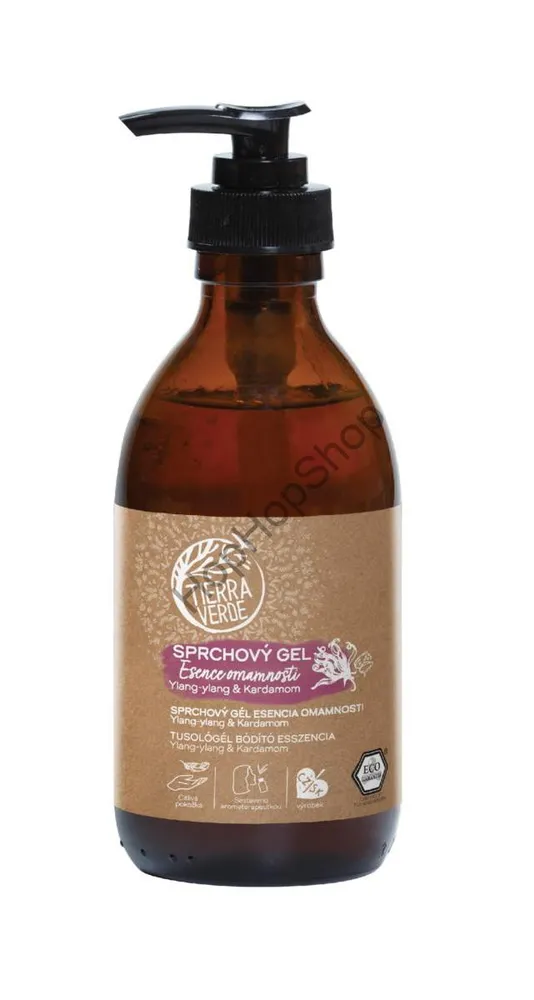 Tierra Verde Sprchový gel Esence omamnosti – Ylang-ylang & Kardamom, Certifikát Ecogarantie, 230ml