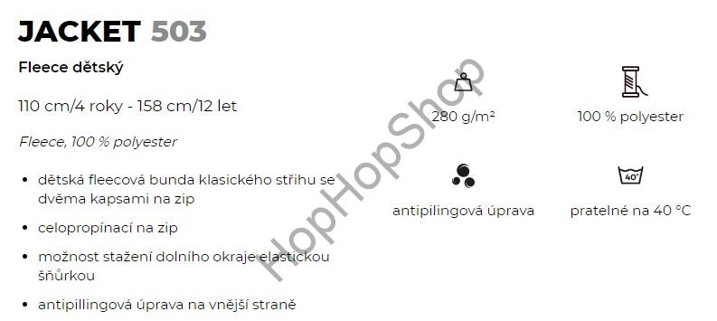 ADLER/MALFINI Jacket Fleece 503-23 mikina dětská, červená, jednobarevná