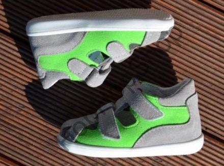 Jonap 041S kožené sandálky, light, šedé/zelené