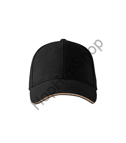 MALFINI 6P-01 Sandwich, kšiltovka, obvod 55-65 cm, černá, přezka