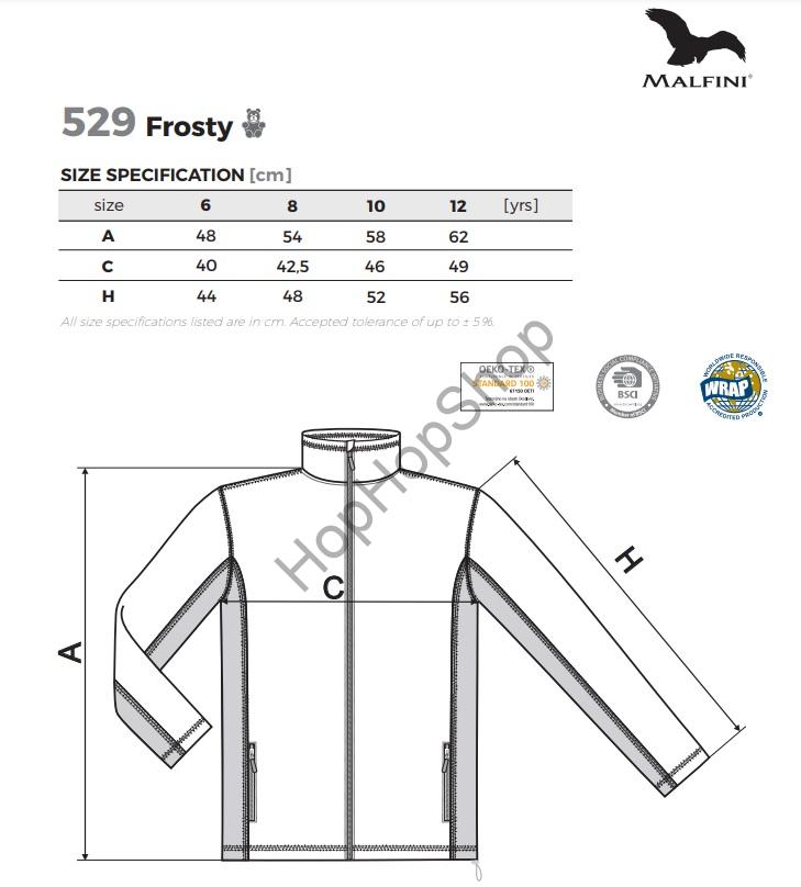 MALFINI Frosty Fleece 529-01 mikina dětská, černá / šedá