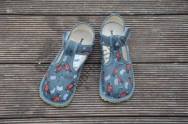 Beda barefoot 060010/W/02 SLIM bačkorky, chlapecké, šedé, FORMULE