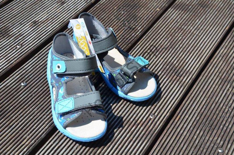 Befado Sunny 065P128 sandálky s koženou stélkou, šedé, ryby