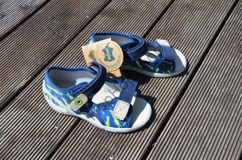 Befado Sunny 065P155 sandálky s koženou stélkou, modré, krokodýlci