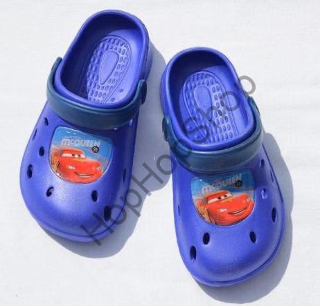 SETINO nazouváky, kroksy, fialové, pásek námořní modrá, Cars - mcQueen (Auta)