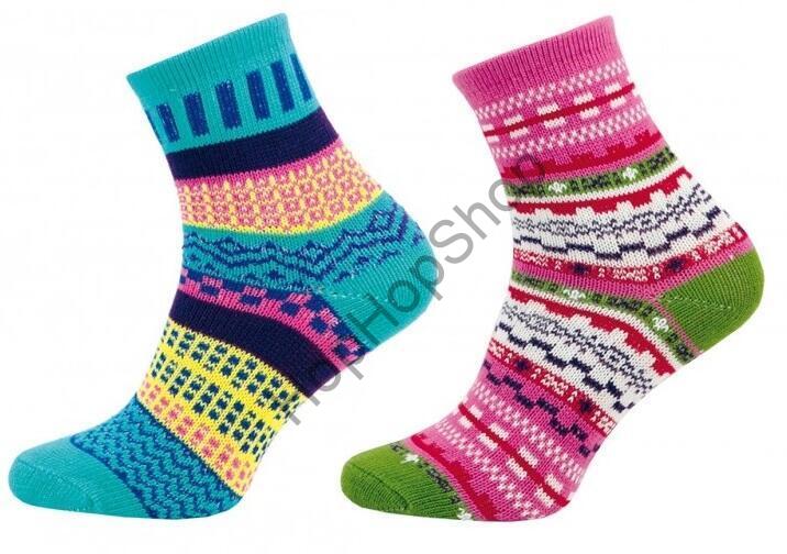 Novia Himalaya, silné teplejší ponožky, norský vzor, set 2 páry