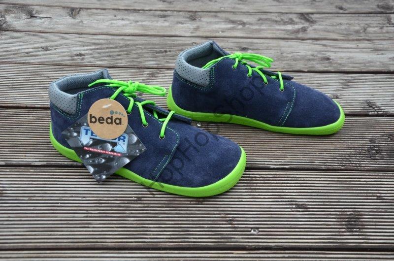 Beda barefoot BF 0001/M MARCUS celoroční, kožené, membrána, chlapecké, tkaničky