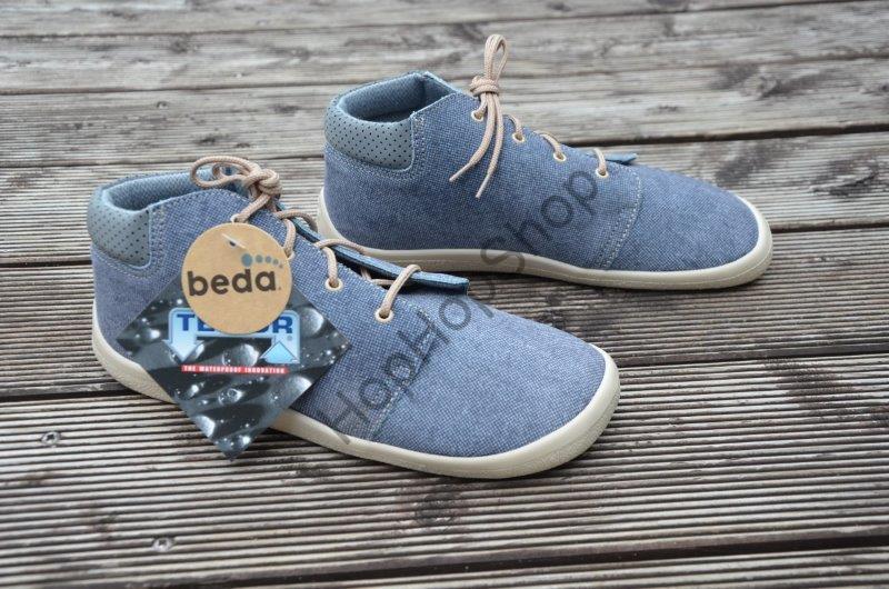 Beda barefoot BF 0001/M DENIS celoroční, kožené, membrána, chlapecké, tkaničky