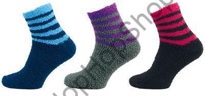 Novia 1265 (84N) ponožky Peříčko na spaní, proužky, ŠEDÁ/FIALOVÁ