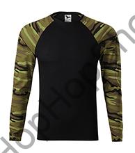 MALFINI CAMOUFLAGE 166LS-34, triko, pánské, dl. rukáv, camouflage / maskáč, GREEN / ZELENÝ