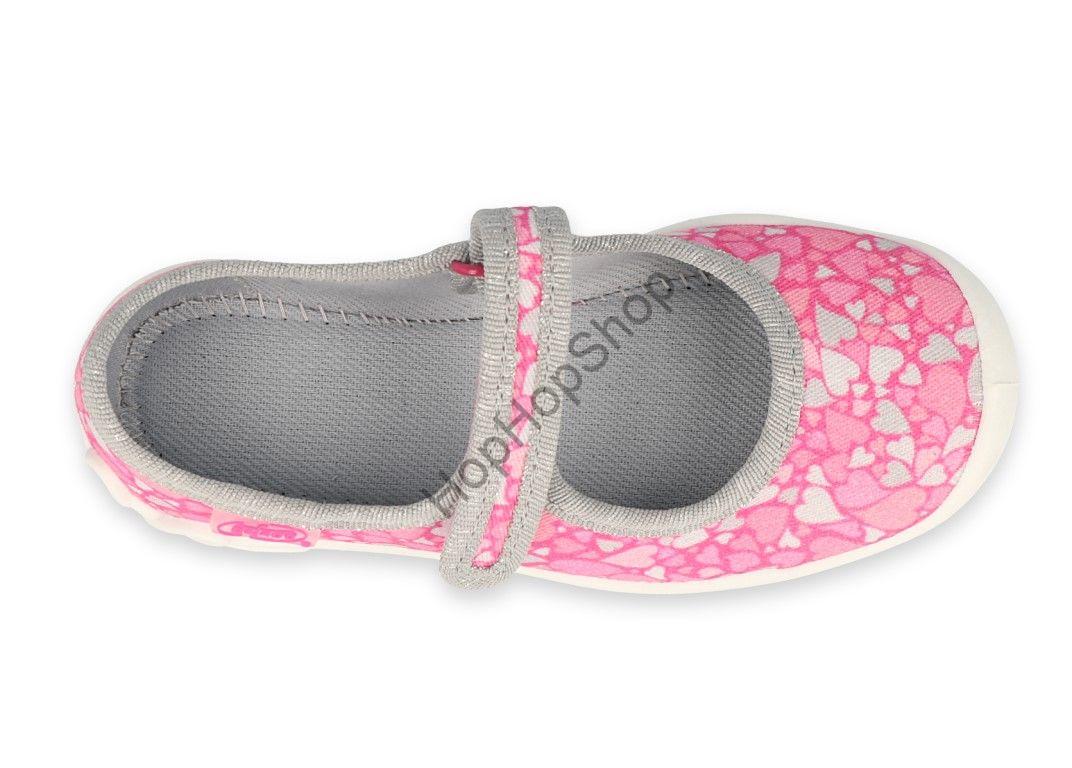 Befado Blanca 114Y476, dívčí, bačkorky, růžové, srdíčka