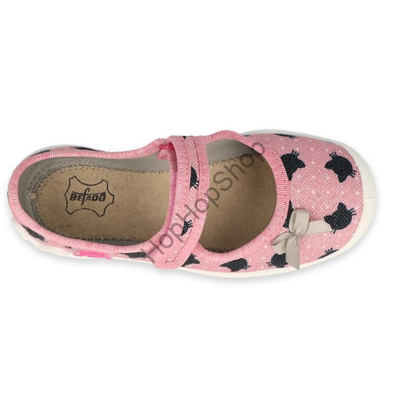 Befado Blanca 114Y480, dívčí, bačkorky, růžové, kočicky