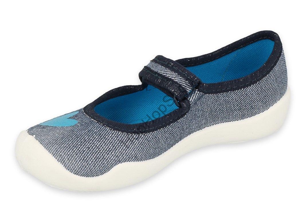 Befado Blanca 114Y474, dívčí, bačkorky, střibrná, srdce, Soft B