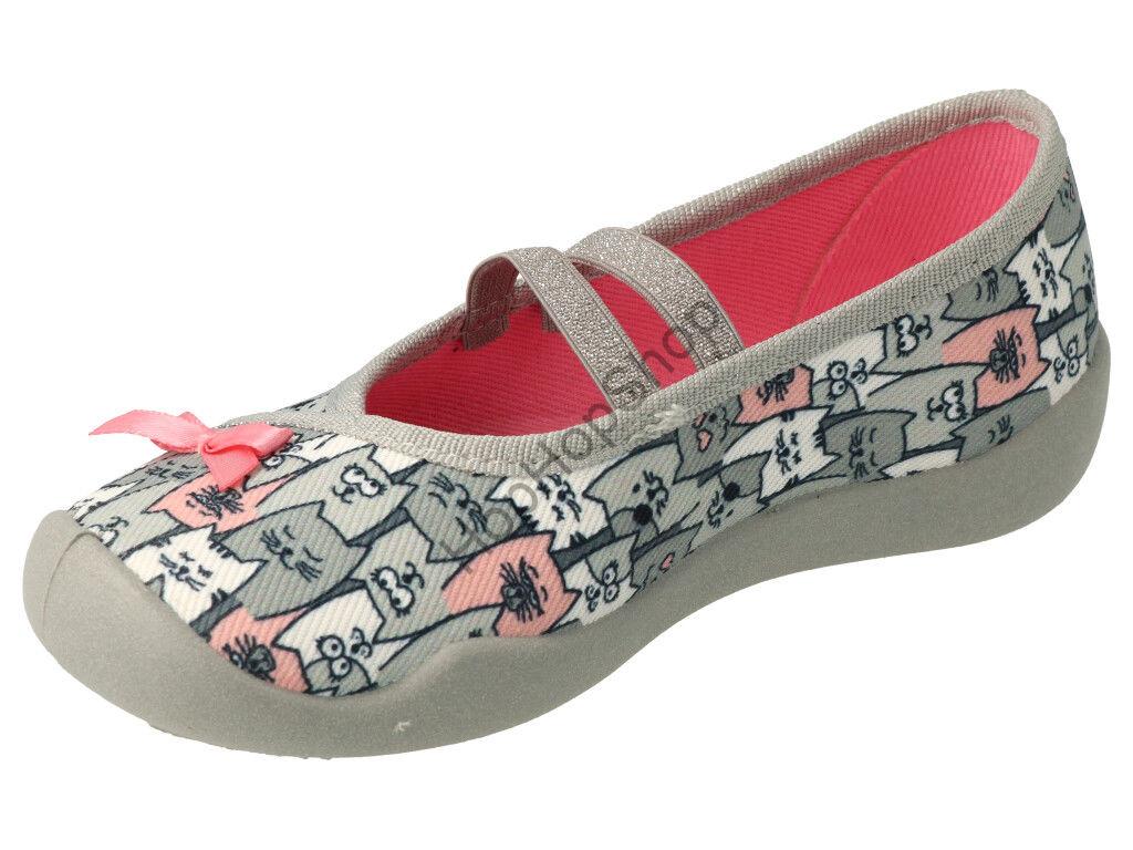 Befado Blanca Mummy & Me 116Y297, dívčí, bačkory, šedé, Soft-B, kočky