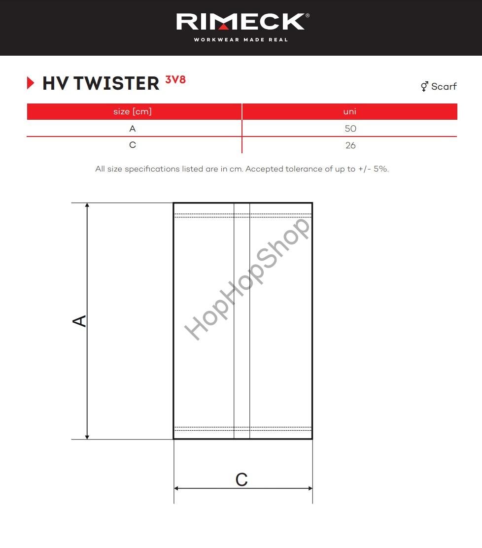MALFINI/RIMECK HV TWISTER 3V8-97, víceúčelový tubulární šátek, fluorescenční ŽLUTÁ