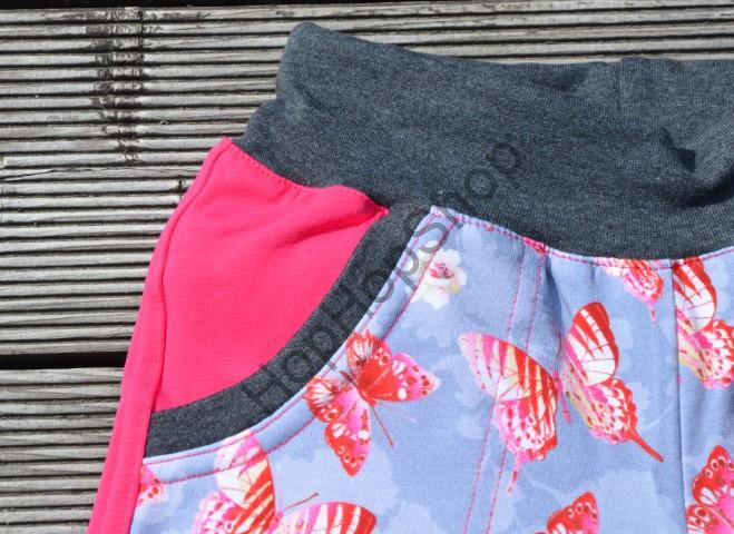 GUDO tepláky, dívčí, motýli, 98% bavlna