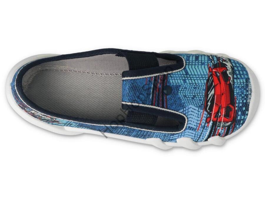 Befado Skate 290X269, chlapecké, bačkorky, modré, červené auto, Absorb-B, Soft-B