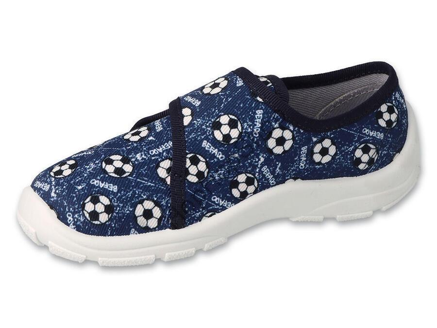 Befado Danny 974X509, chlapecké, bačkorky, modré, fotbal. míče, Soft-B