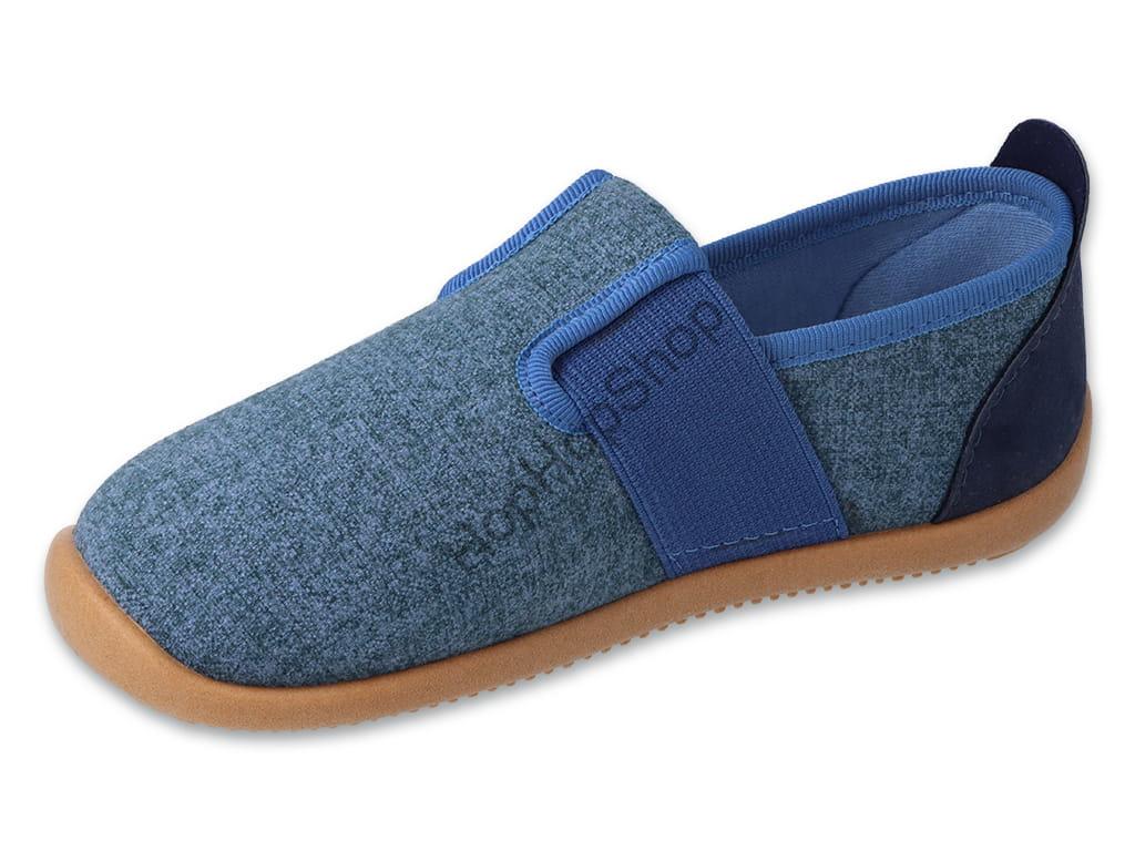 Befado Softer 901Y015, chlapecké, bačkůrky, přezůvky, ŠEDÁ/MODRÁ