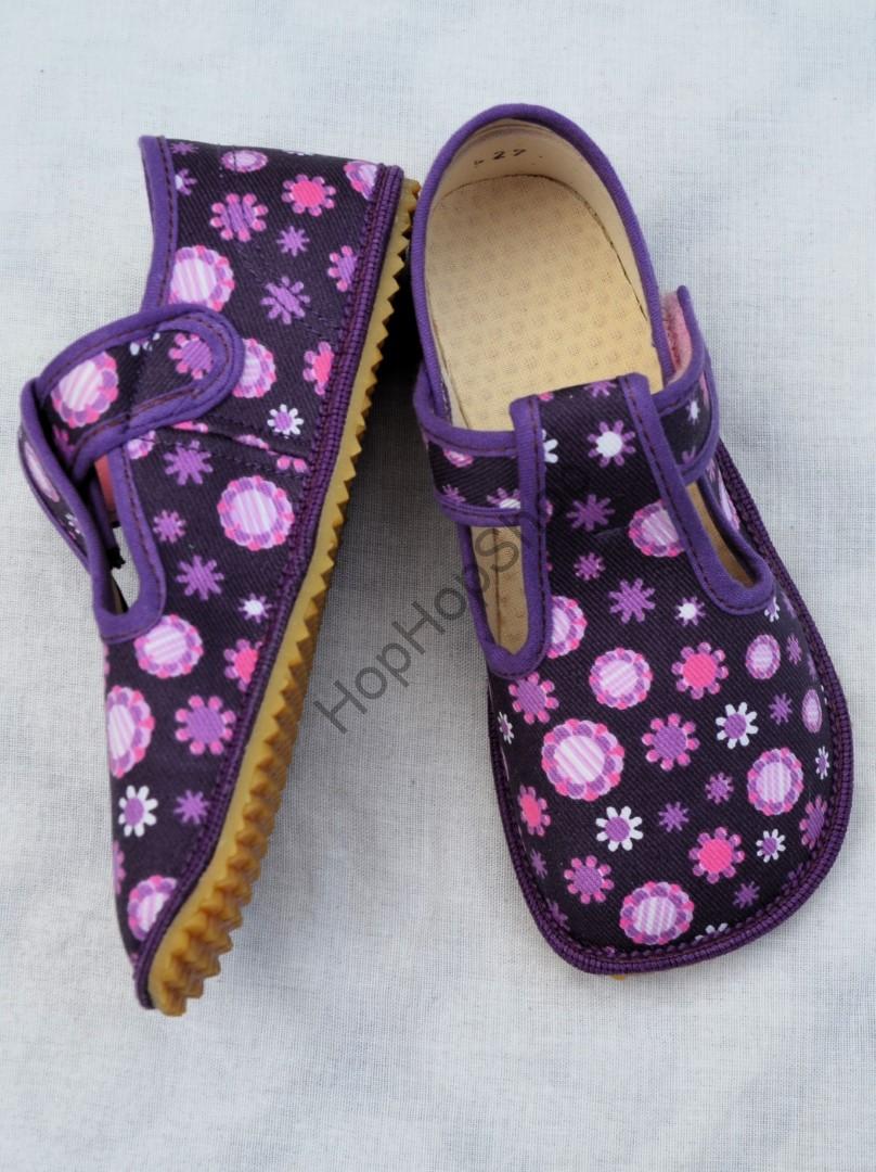 Beda barefoot 060010/W bačkorky, dívčí, VIOLET FLOWER
