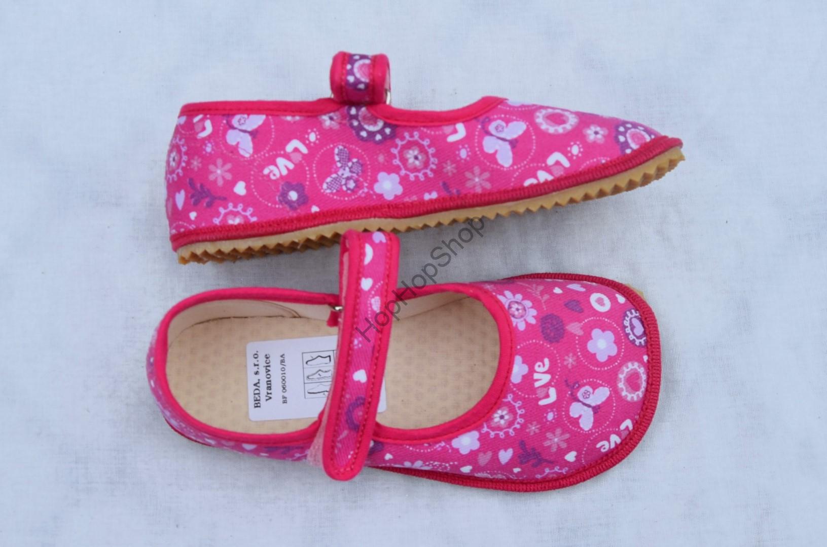 Beda barefoot 060010/BA bačkorky, balerínky, dívčí, LOVE