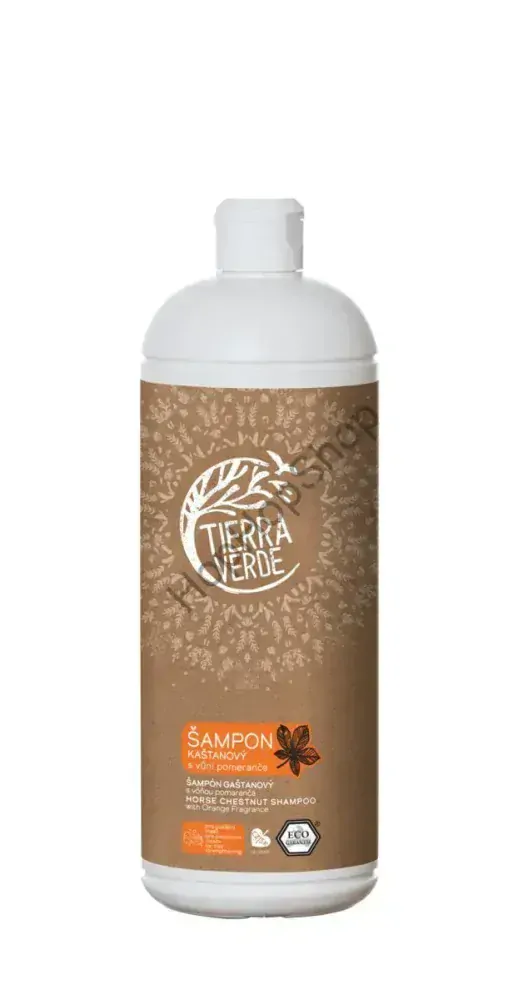 Tierra Verde Kaštanový šampon pro posílení vlasů s vůní pomeranče, Certifikát Ecogarantie, 230ml 