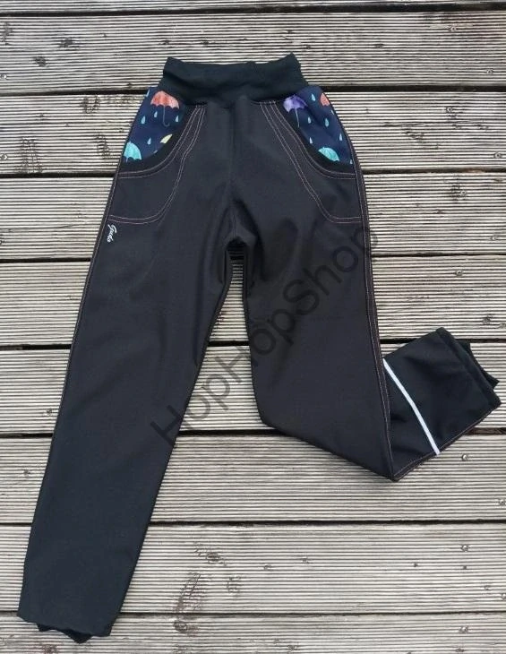 GUDO Softshellové kalhoty, ZIMA, fleece, ČERNÉ / DEŠTNÍKY, reflexní prvek