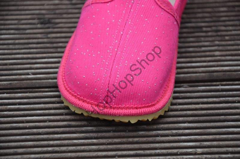 Beda barefoot 060010/W/02 SLIM bačkorky, dívčí, růžové, TŘPYTKY