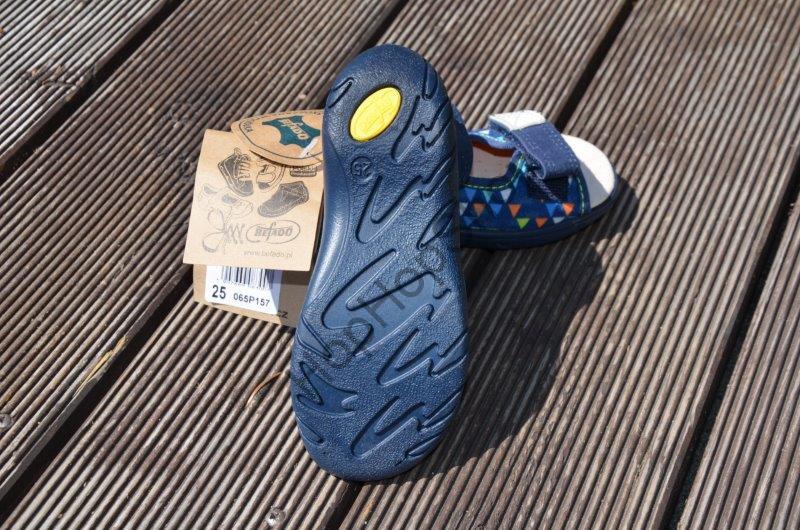 Befado Sunny 065P157 sandálky s koženou stélkou, tmavě modré, potisk