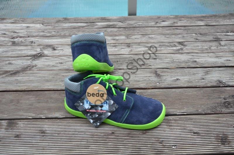 Beda barefoot BF 0001/M MARCUS celoroční, kožené, membrána, chlapecké, tkaničky