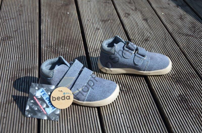 Beda barefoot BF 0001/W/M DENIS celoroční, kožené, kotníkové, membrána, chlapecké, 2SZ