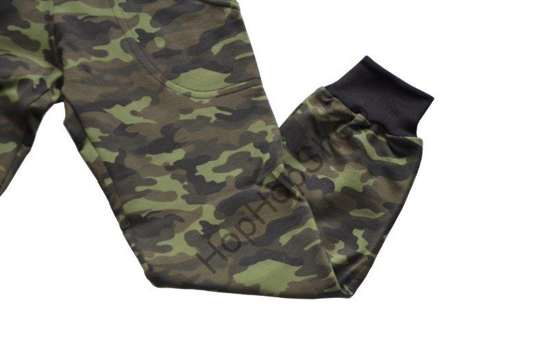 GUDO tepláky maskáčový vzhled, zelený, 98% bavlna