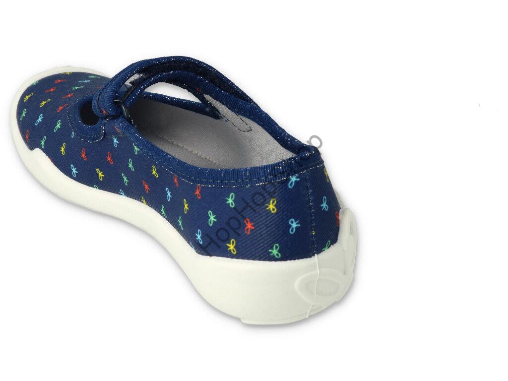 Befado Blanca 114Y490, dívčí, bačkorky, modrá, mašličky, Soft B