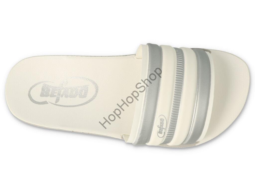 Befado CLIP 067Y001 pantofle dětské bílé / stříbrné proužky