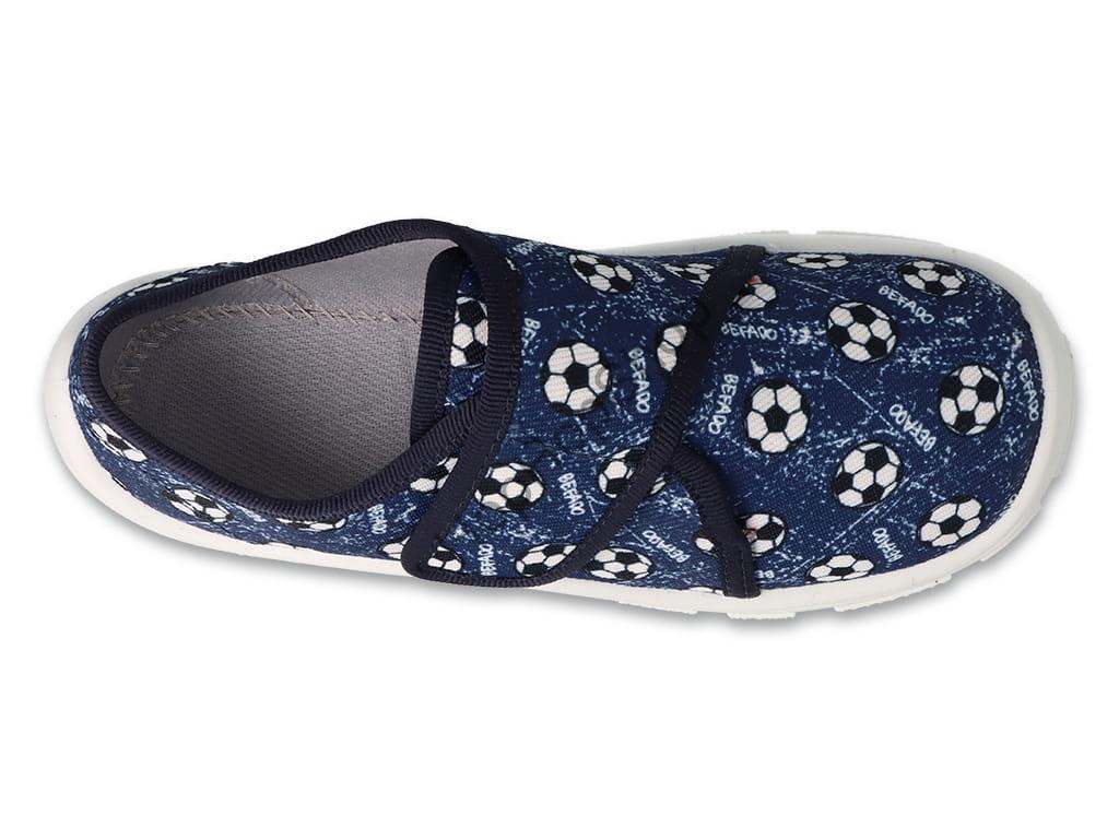 Befado Danny 974X509, chlapecké, bačkorky, modré, fotbal. míče, Soft-B