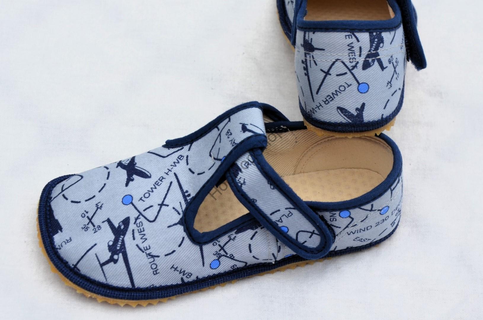 Beda barefoot 060010/W bačkorky, chlapecké, LETADLA